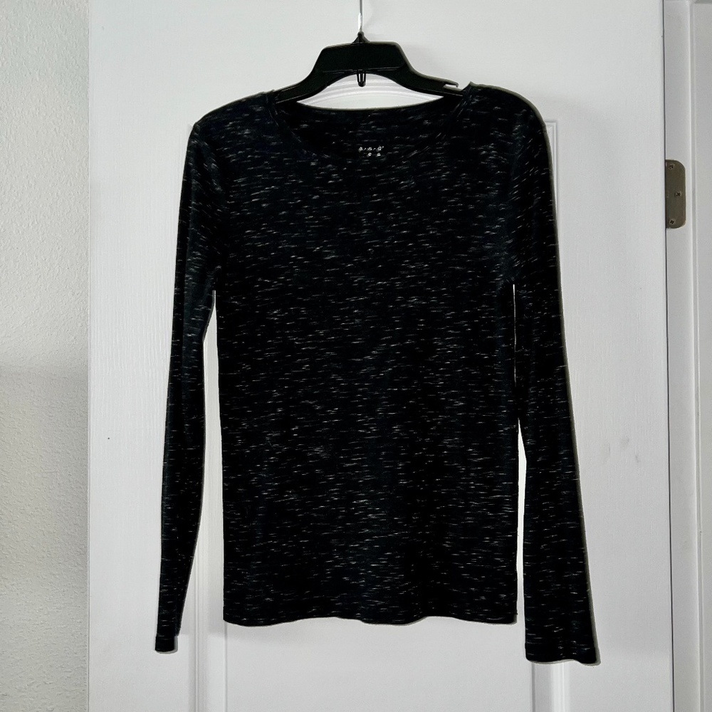 Black Long Sleeve with White Small Lines